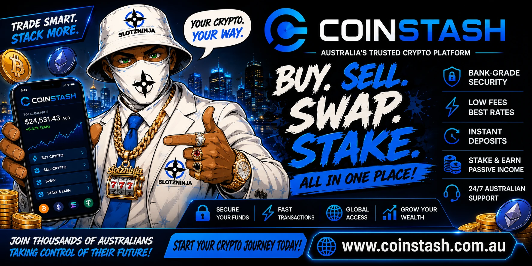 Coinstash — Australia's Trusted Crypto Platform. Buy, sell, swap and stake.