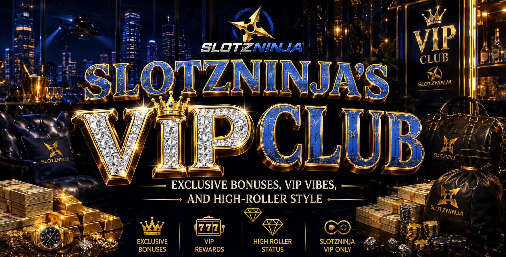 Slotzninja VIP Club — Exclusive Bonuses, VIP Vibes, High-Roller Style