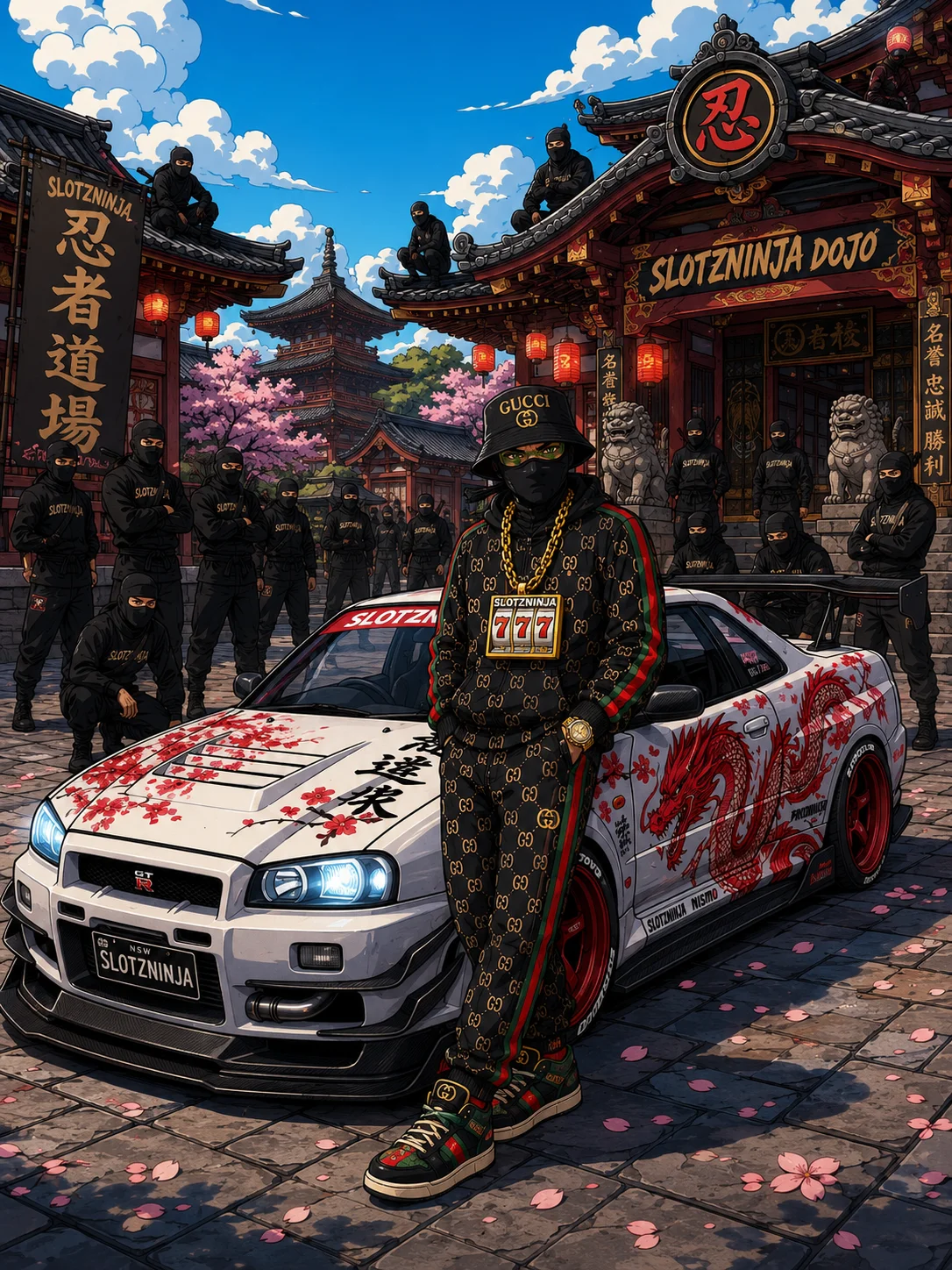 Slotzninja dojo squad with Skyline GT-R