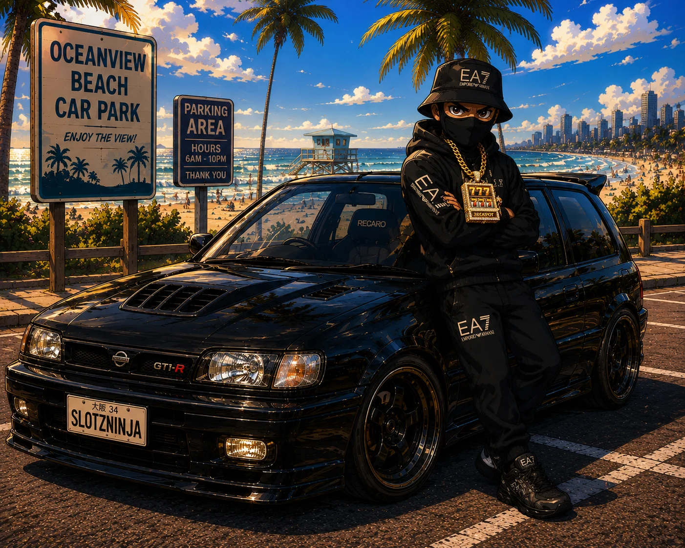 Slotzninja Nissan GTi-R at Oceanview Beach